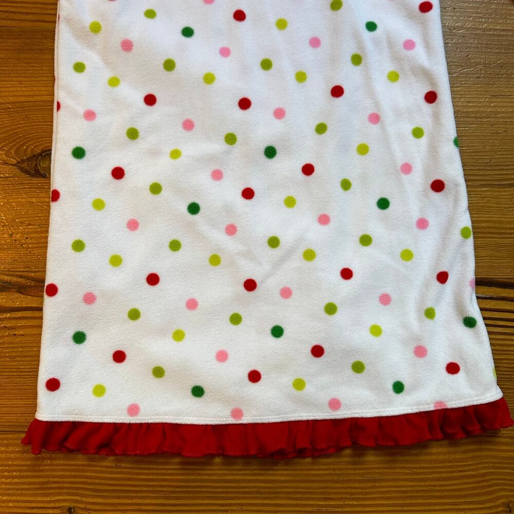 Carter's white polkadot‎ holiday Christmas long sleeve sleep dress SIZE S - Picture 3 of 4